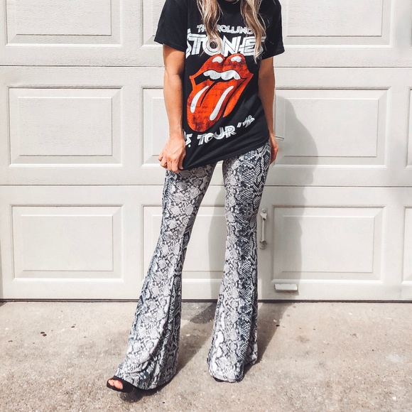 Bear Dance Pants - Snakeskin Bell Bottoms